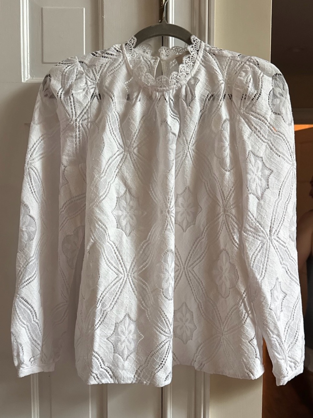 NWT LOFT white lace floral mosaic top with separate camisole underneath. SP